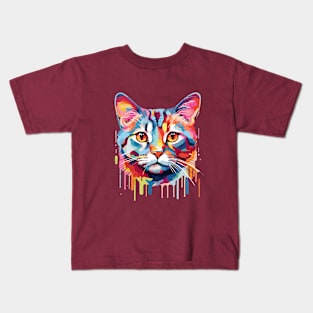 Kaleidoscopic Kitty Kids T-Shirt